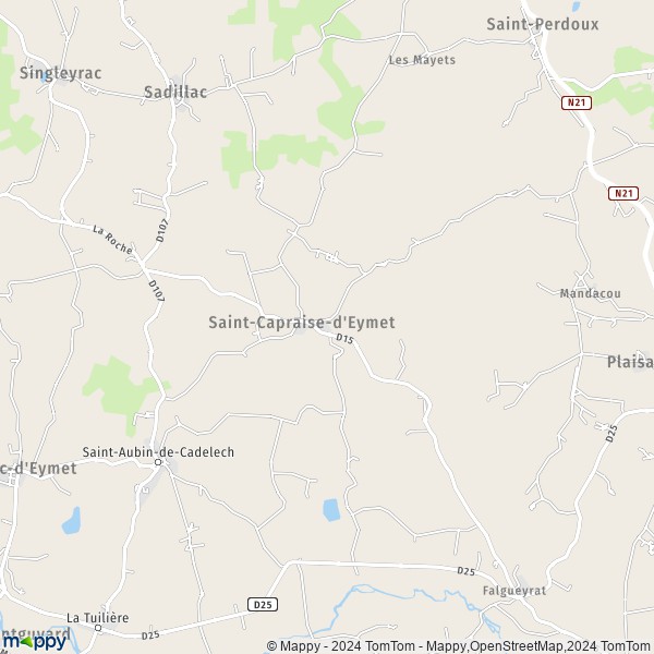 La carte pour la ville de Saint-Capraise-d'Eymet 24500