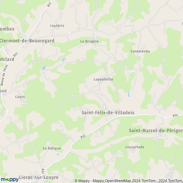 La carte pour la ville de Saint-Félix-de-Villadeix 24510