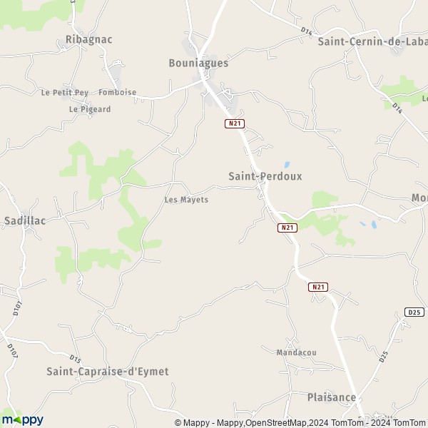 La carte pour la ville de Saint-Perdoux 24560