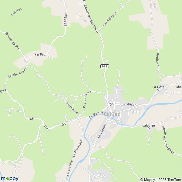 Carte Les Places, 24640 Cubjac-Auvézère-Val d'Ans