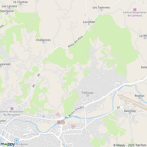 La carte pour la ville de Trélissac 24750