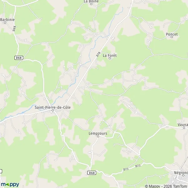 Plan SaintPierredeCôle carte de SaintPierredeCôle (24800) et