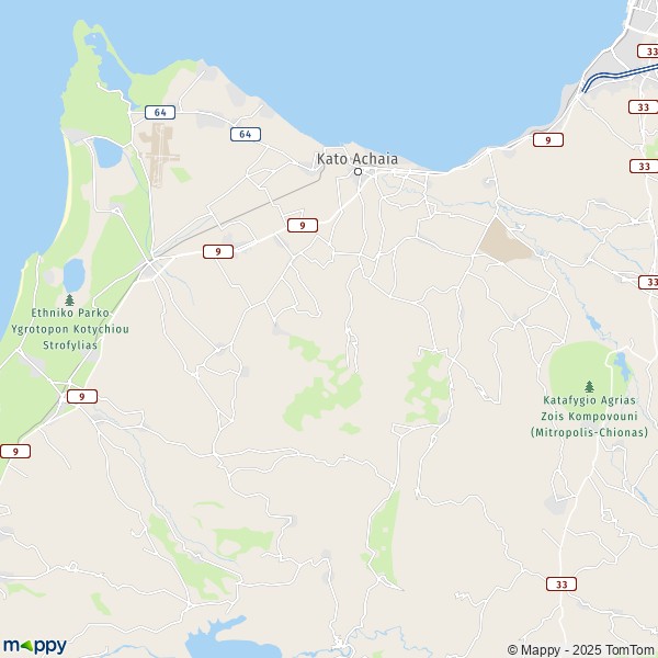 La carte pour la ville de Dytiki Achaia 250 02-270 52