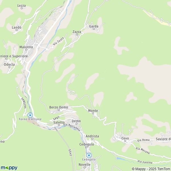 La carte pour la ville de Berzo Demo 25040