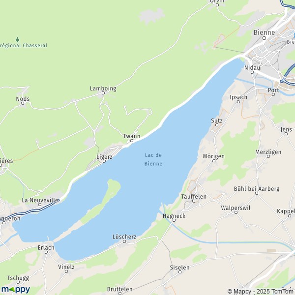 La carte pour la ville de Douanne-Daucher 2505-3235