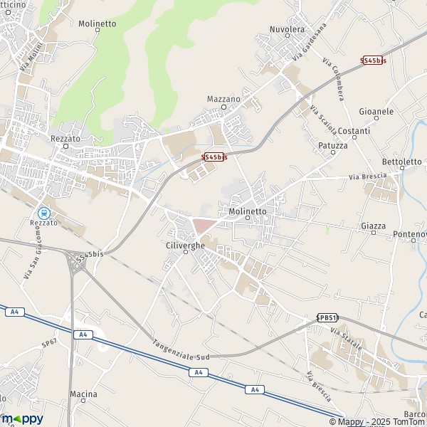 La carte pour la ville de Mazzano 25080