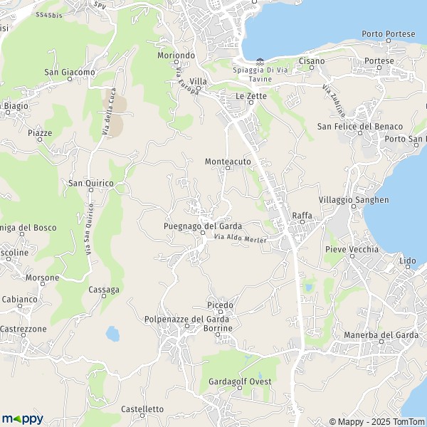 La carte pour la ville de Puegnago del Garda 25080