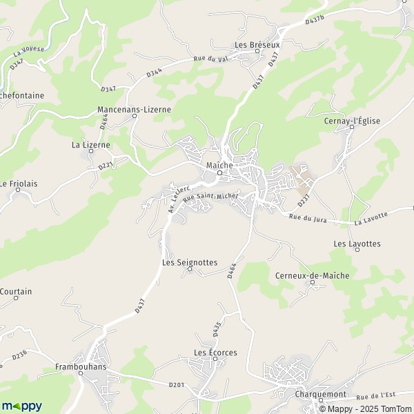 Carte Saint-Michel, 25120 Maîche