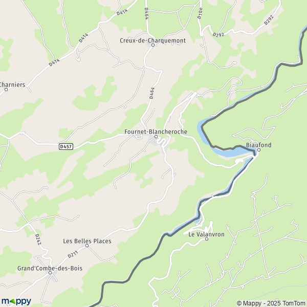 La carte pour la ville de Fournet-Blancheroche 25140