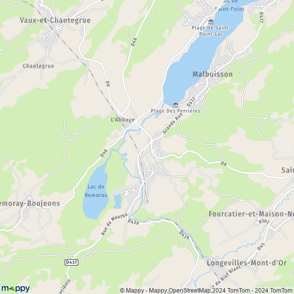 La carte pour la ville de Labergement-Sainte-Marie 25160