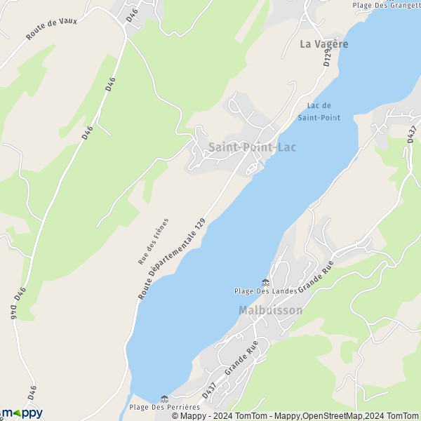 La carte pour la ville de Saint-Point-Lac 25160