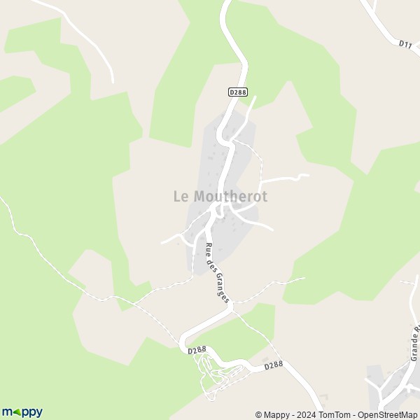 La carte pour la ville de Le Moutherot 25170
