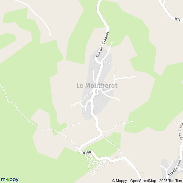 La carte pour la ville de Le Moutherot 25170