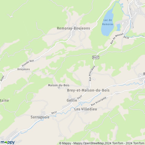 La carte pour la ville de Brey-et-Maison-du-Bois 25240