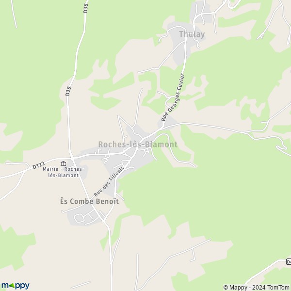La carte pour la ville de Roches-lès-Blamont 25310
