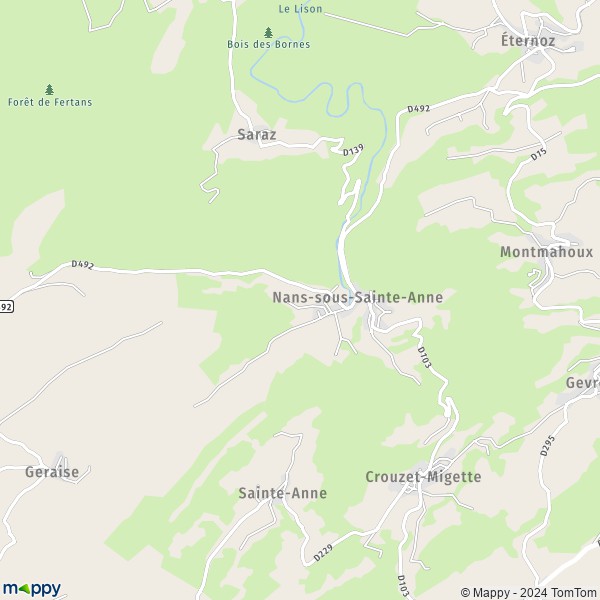 La carte pour la ville de Nans-sous-Sainte-Anne 25330