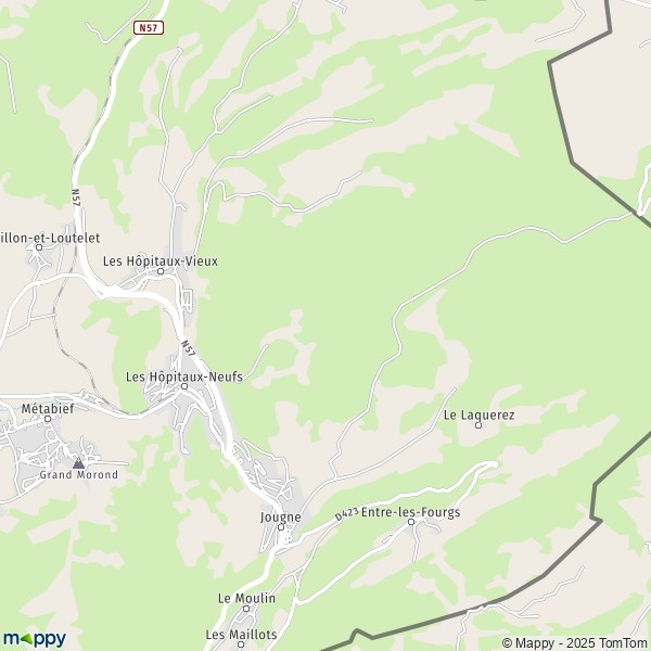 La carte pour la ville de Les Hôpitaux-Neufs 25370