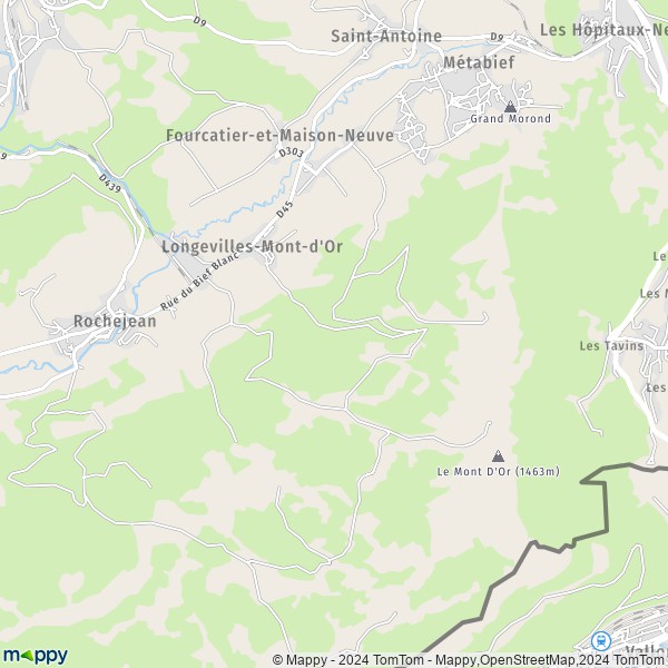 La carte pour la ville de Longevilles-Mont-d'Or 25370