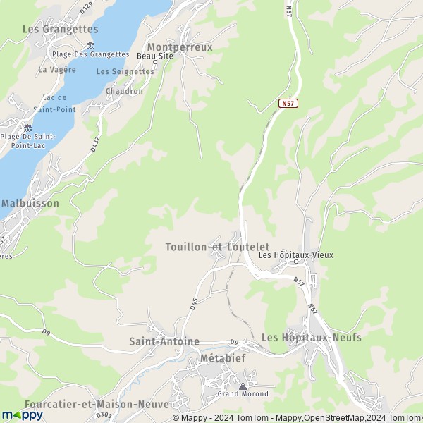 La carte pour la ville de Touillon-et-Loutelet 25370