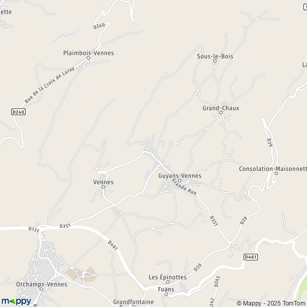 Carte Village-Haut, 25390 Guyans-Vennes