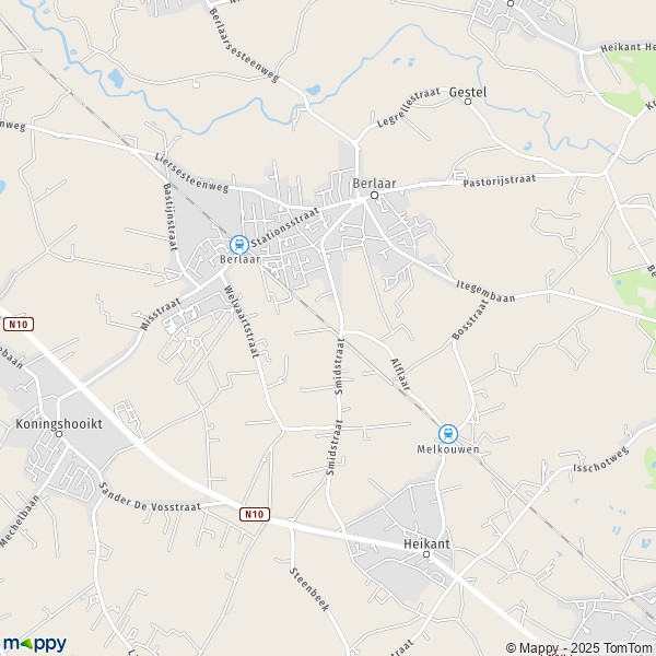La carte pour la ville de 2560-2590 Berlaar