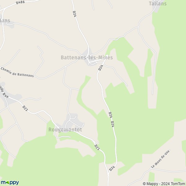 La carte pour la ville de Battenans-les-Mines 25640