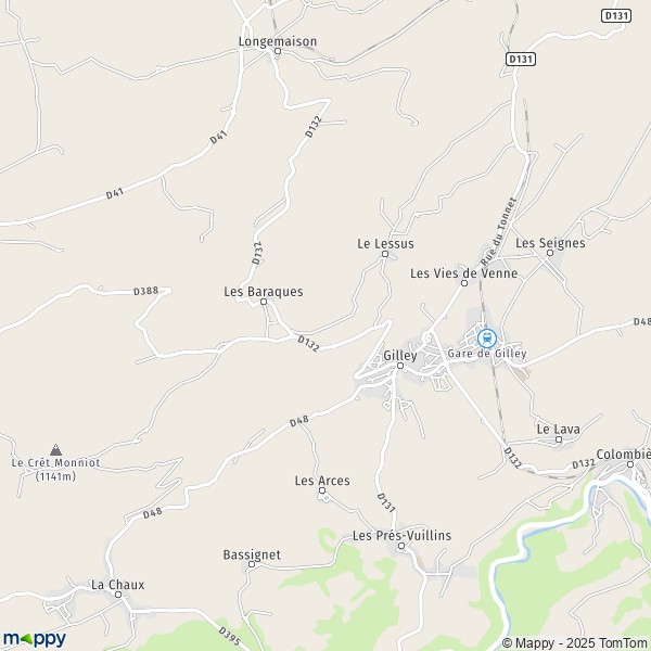 Carte Le Mont d'Or, 25650 Gilley