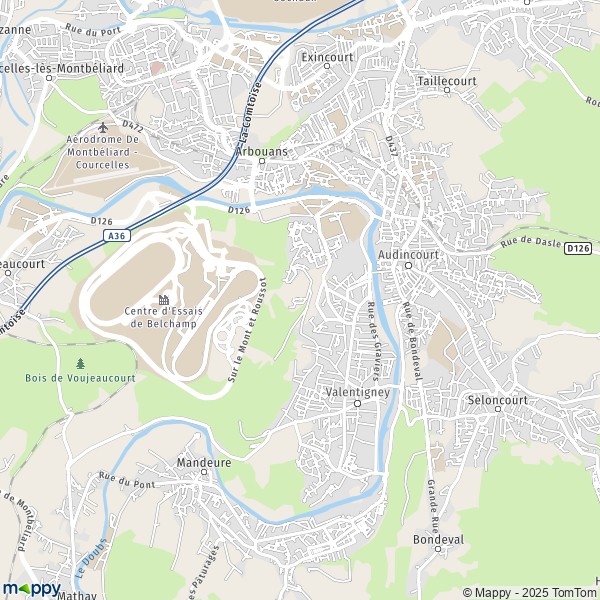 Carte Ferme des Buis, 25700 Valentigney