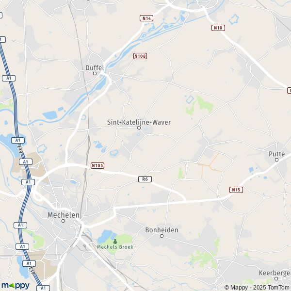La carte pour la ville de 2580-2861 Sint-Katelijne-Waver