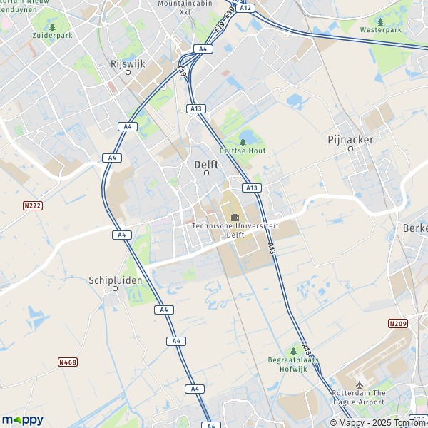 La carte pour la ville de Delft 2611-2629