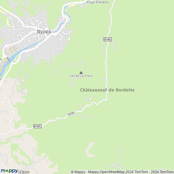 La carte pour la ville de Châteauneuf-de-Bordette 26110