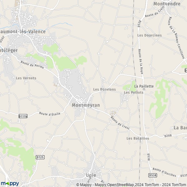 La carte pour la ville de Montmeyran 26120