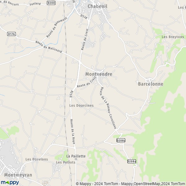La carte pour la ville de Montvendre 26120