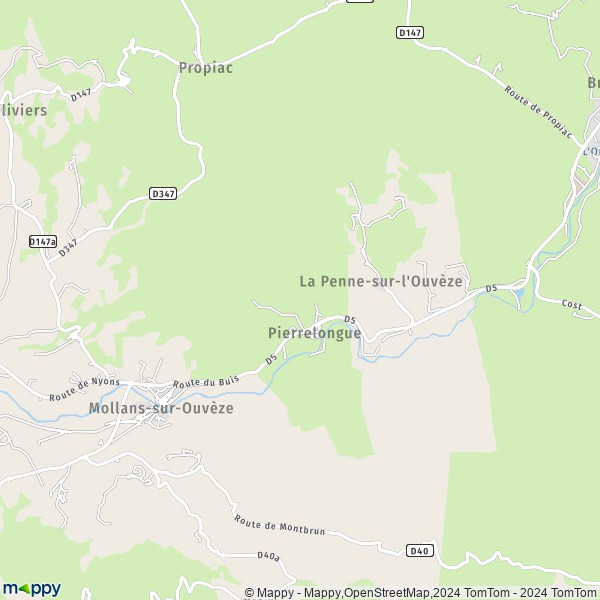 La carte pour la ville de Pierrelongue 26170