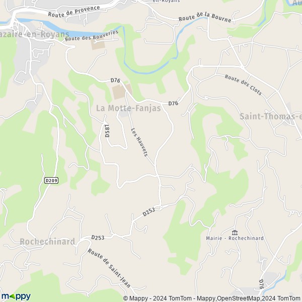 La carte pour la ville de La Motte-Fanjas 26190