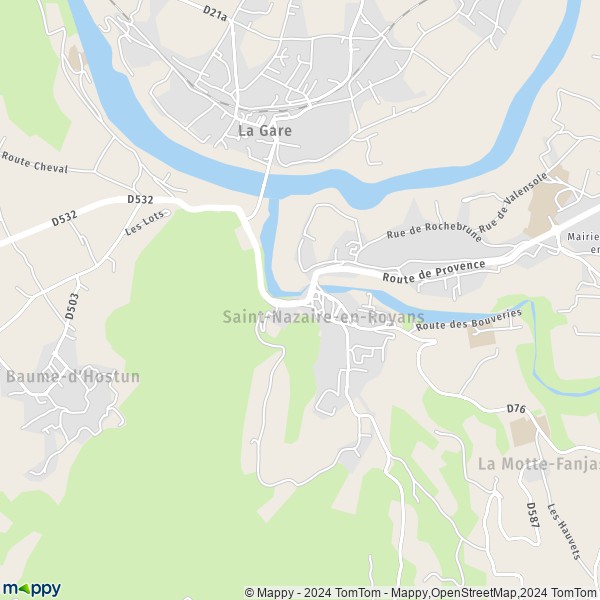 La carte pour la ville de Saint-Nazaire-en-Royans 26190
