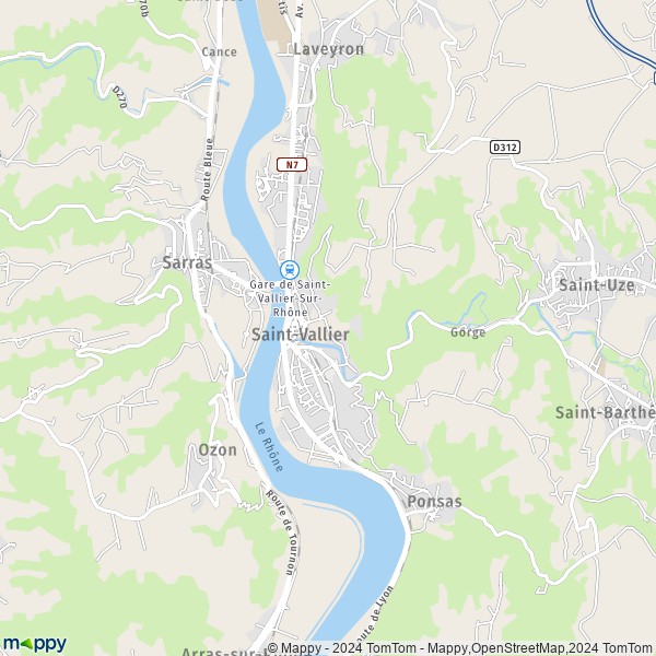 La carte pour la ville de Saint-Vallier 26240