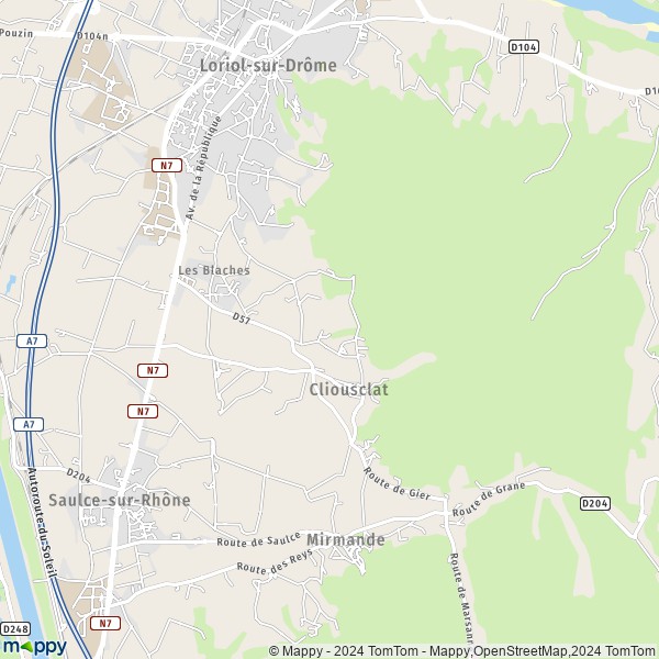 La carte pour la ville de Cliousclat 26270
