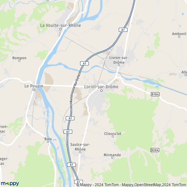 La carte pour la ville de Loriol-sur-Drôme 26270