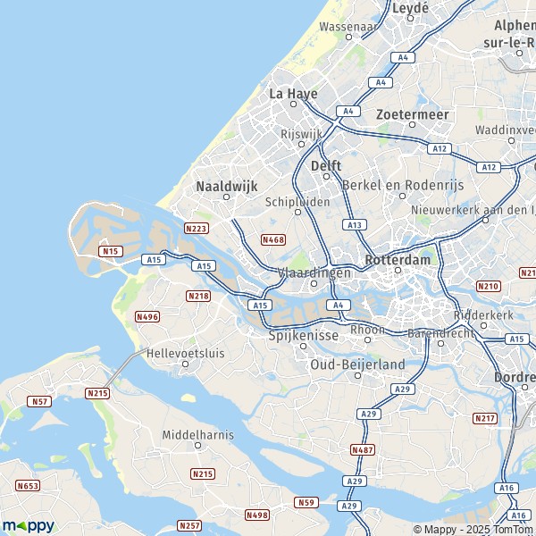 La carte pour la ville de Rotterdam 2629-3235