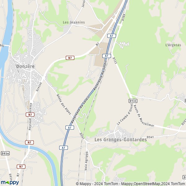 La carte pour la ville de Les Granges-Gontardes 26290