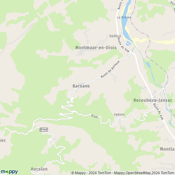La carte pour la ville de Barnave 26310