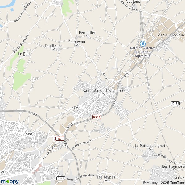 La carte pour la ville de Saint-Marcel-lès-Valence 26320