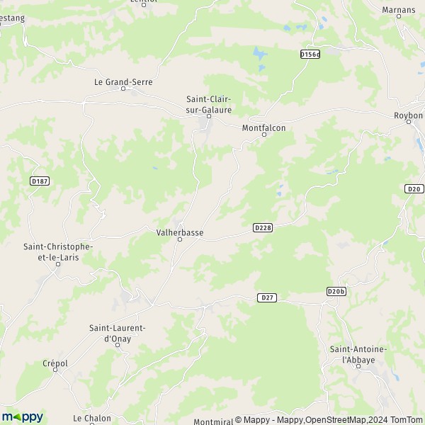 La carte pour la ville de Montrigaud, 26350 Valherbasse