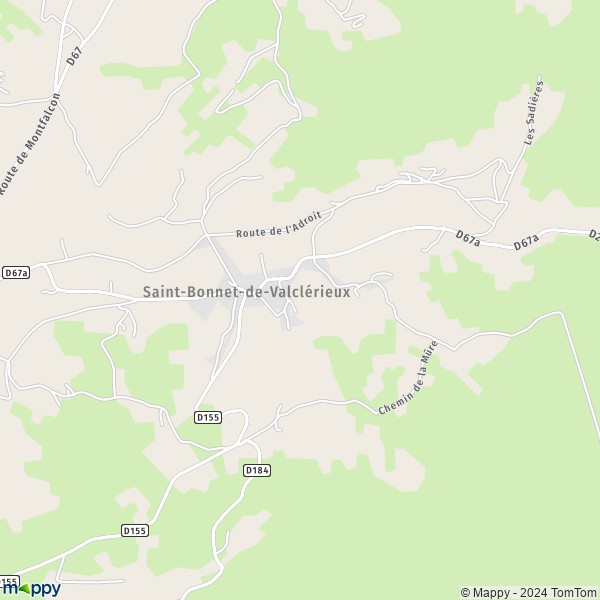 La carte pour la ville de Saint-Bonnet-de-Valclérieux, 26350 Valherbasse