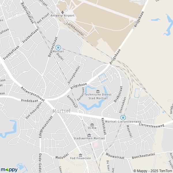 La carte pour la ville de 2640 Mortsel