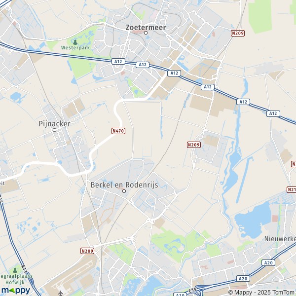 La carte pour la ville de Lansingerland 2641-3055