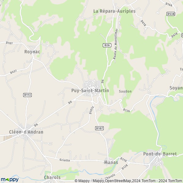La carte pour la ville de Puy-Saint-Martin 26450