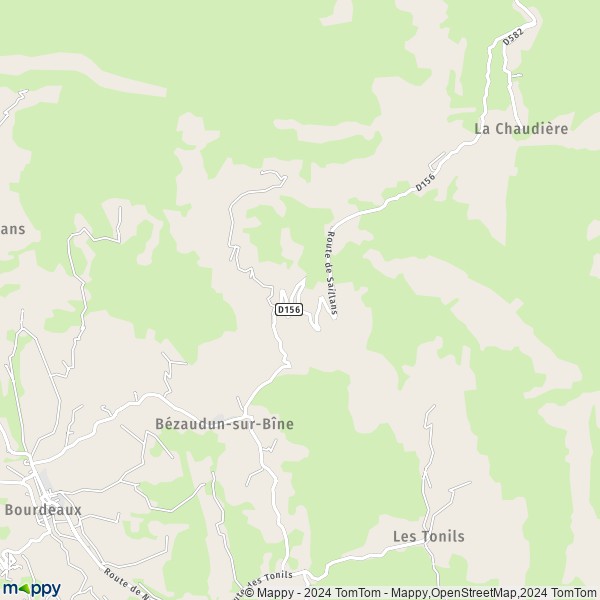 La carte pour la ville de Bézaudun-sur-Bîne 26460