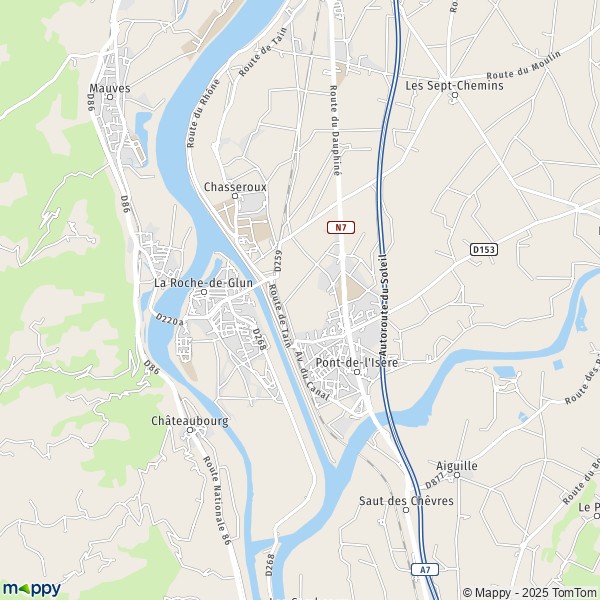 La carte pour la ville de La Roche-de-Glun 26600